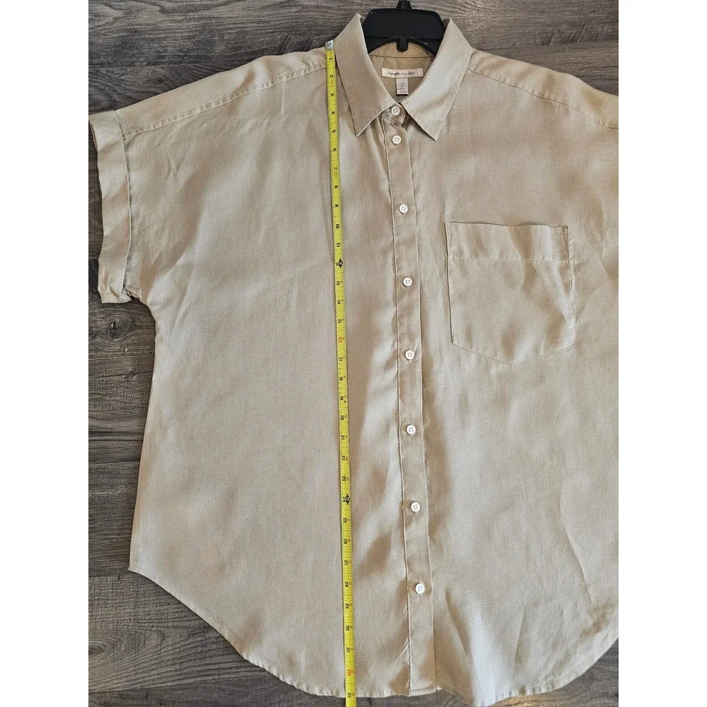 Banana Republic Linen Button Down Shirt XL Tall Short Sleeve Casual Men's‎ Fall